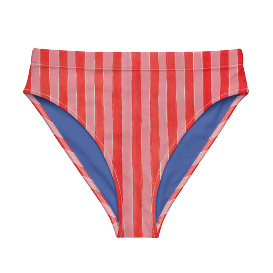 ♻️ Stripes Recycled high-waisted bikini bottom